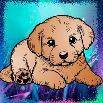 a cute realistic puppy