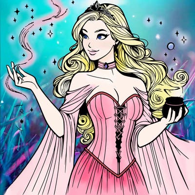 realistic magic woman