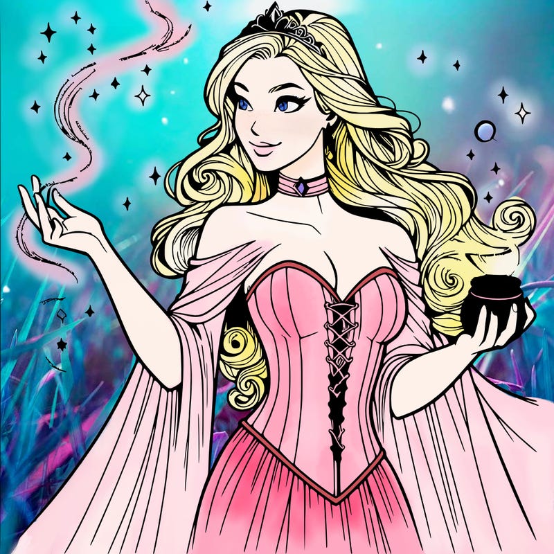 realistic magic woman