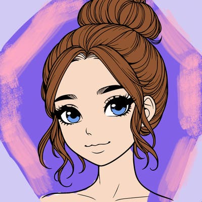 realistic pretty girl with hair in bun