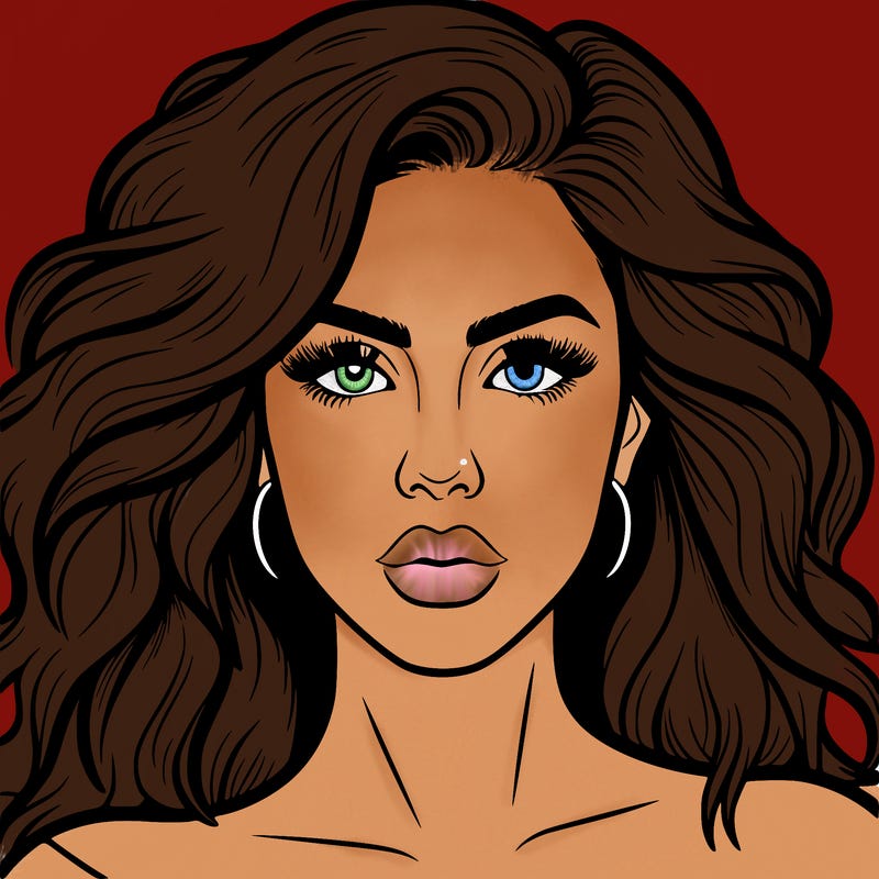 realistic girl eyes lips mouth hair pop star