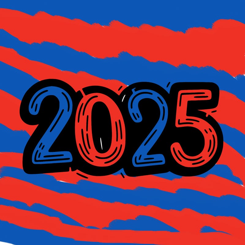 one line scrawled numbers sketch design “2025”