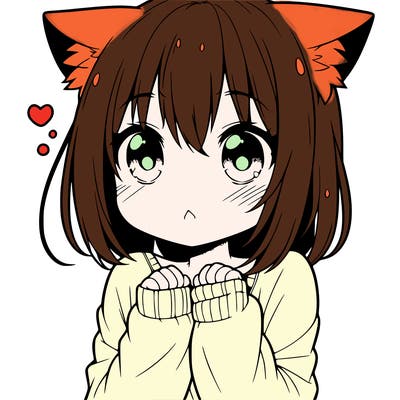 shy anime catgirl