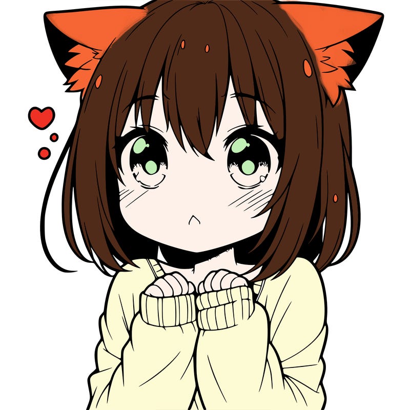shy anime catgirl