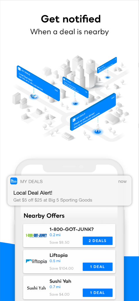 My Deals Mobile - My Deals Mobile app location based notification and nearby local offers list