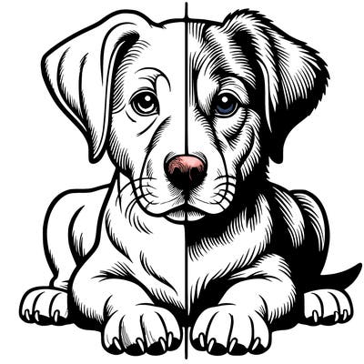 realistic dog split picture