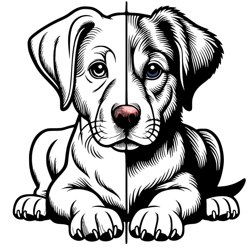 realistic dog split picture