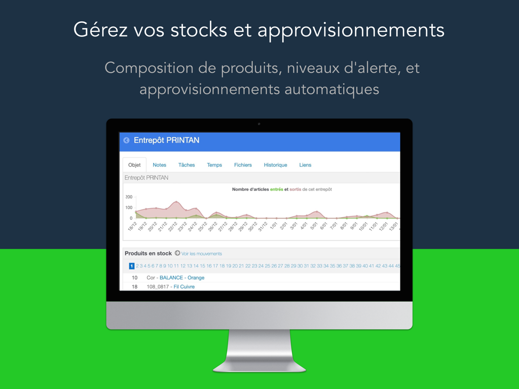 incwo POS - incwo POS inventory management dashboard showing stock levels and supply alerts on a computer screen