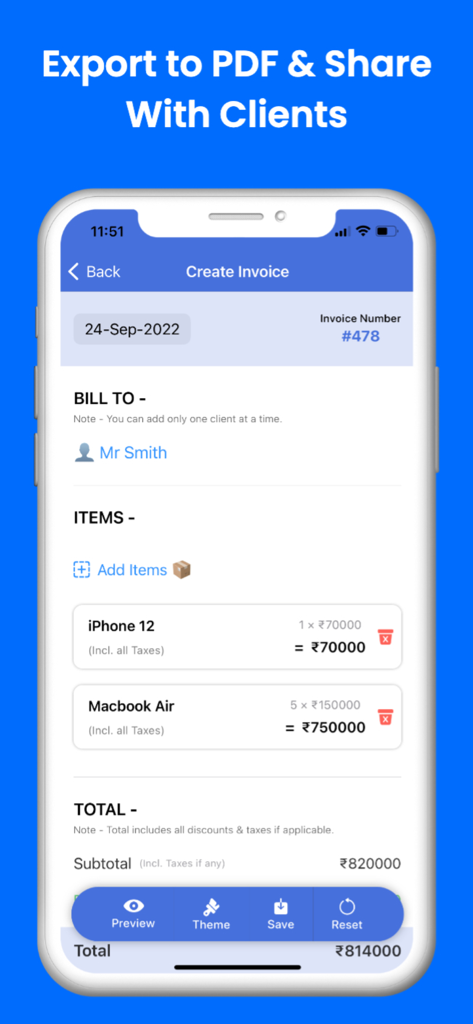 Easy Invoice Receipt Generator - Business App | MWM