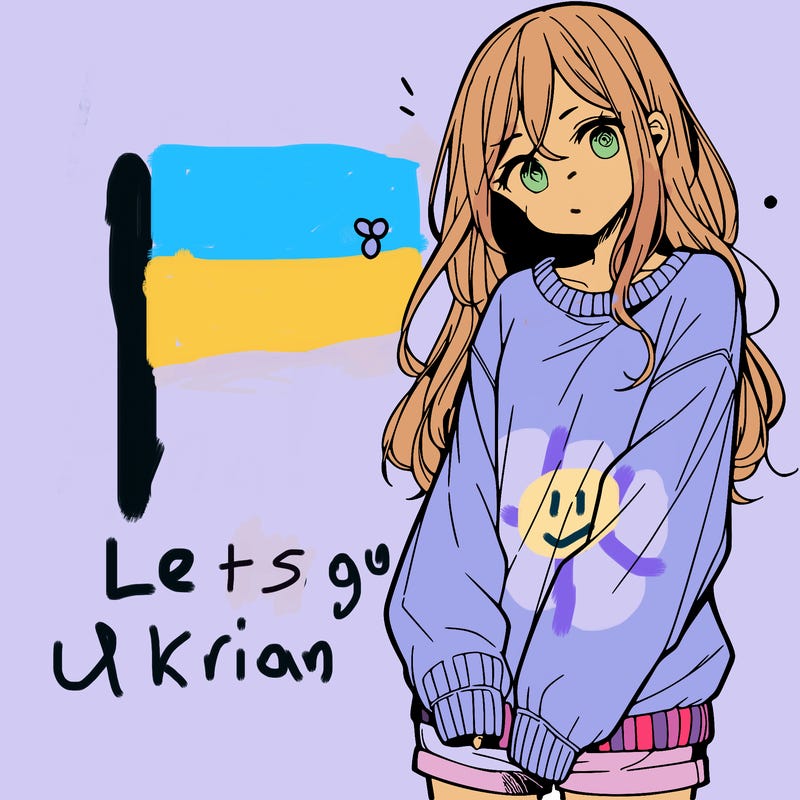manga teen girl  in a sweater and baggy pants