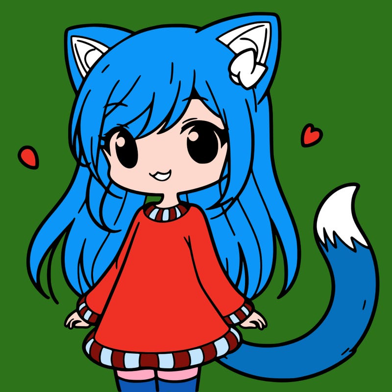 girl with cat ears and tail