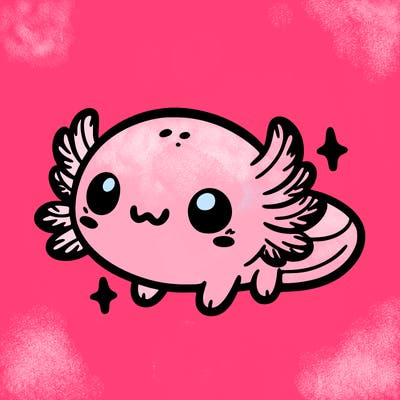 cute easy baby axolotl