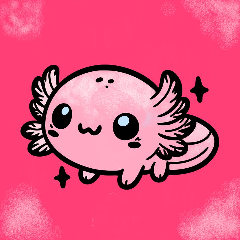 cute easy baby axolotl
