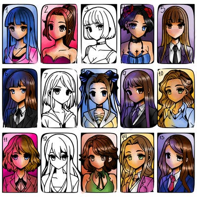 girls that look diffrent anime