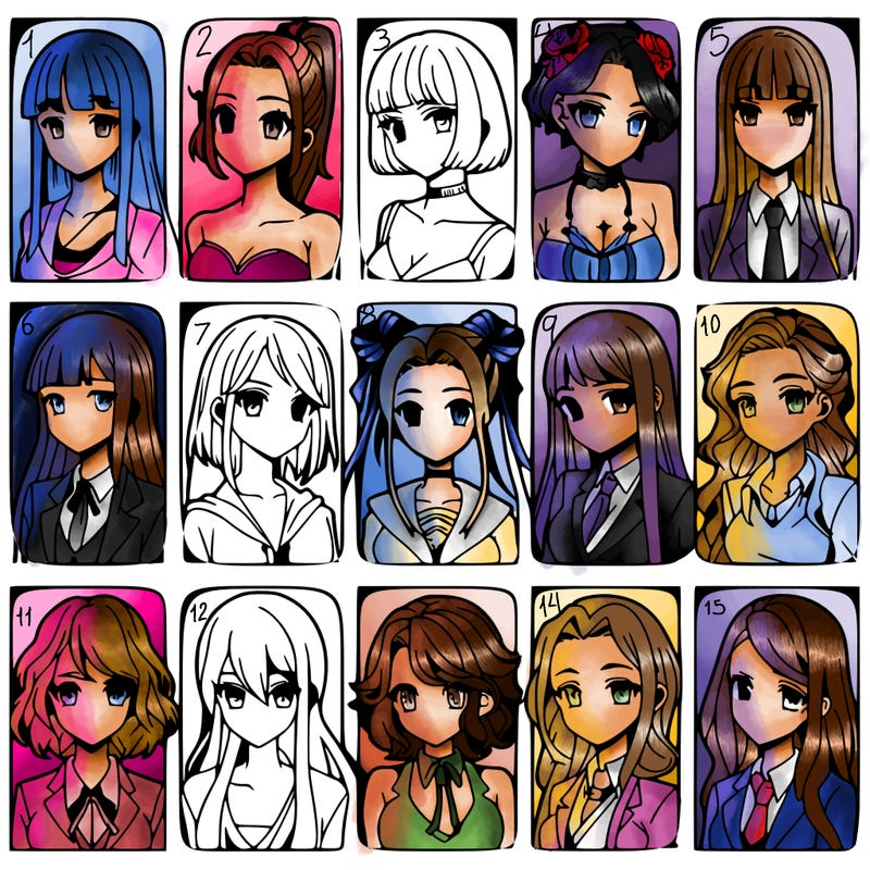 girls that look diffrent anime