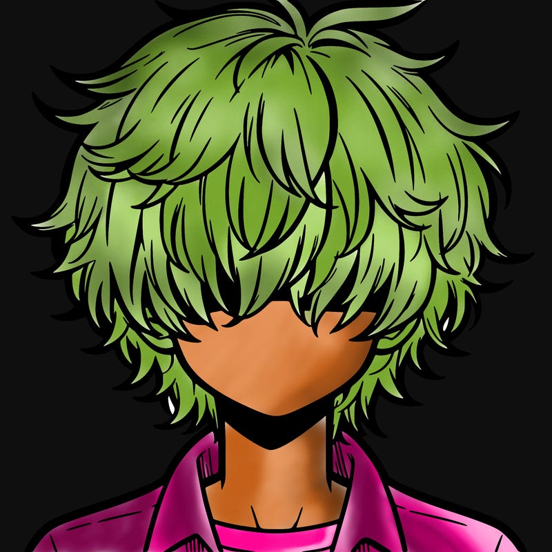 manga boy fluffy hair covering his eyes