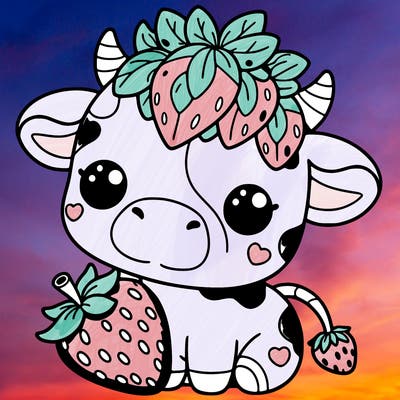 cute strawberry cow