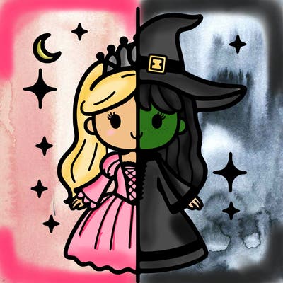 split princess and witch