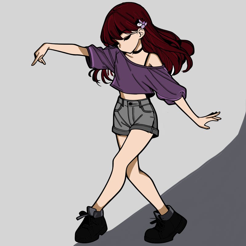 realistic girl danceing
