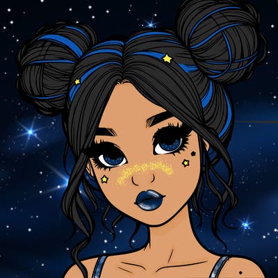realistic girl with space buns