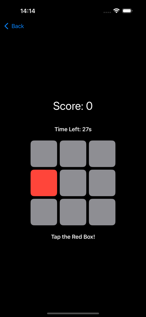 Fun Verse - Reflex challenge mini-game in Fun Verse where the user taps a red square in a grid