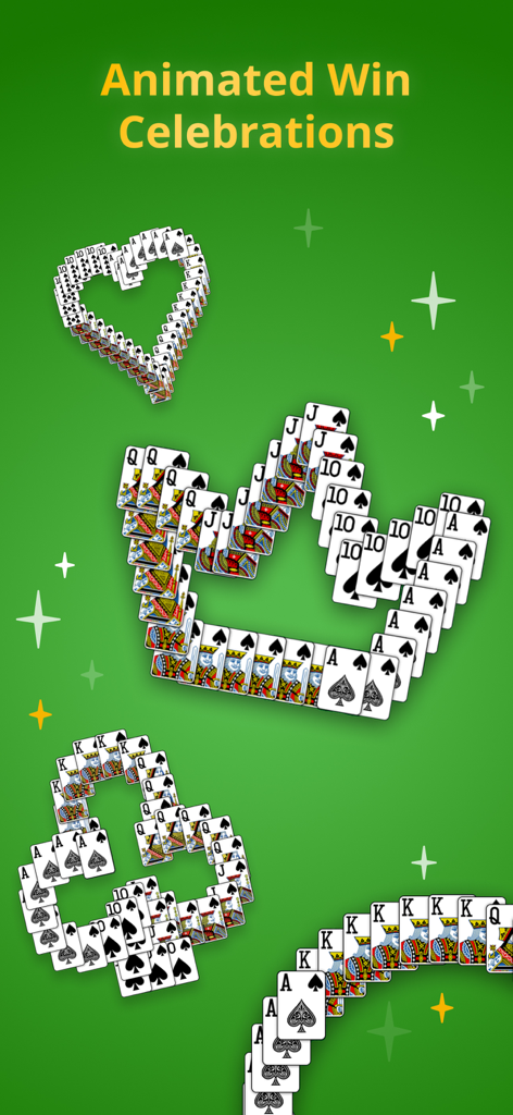 Spider Solitaire Classic. - Animation de célébration de victoire dans le jeu de cartes Spider Solitaire Classique