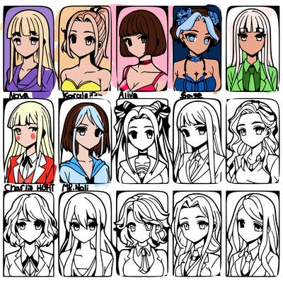 girls that look diffrent anime