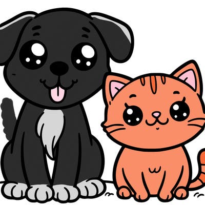 cute dog and cat