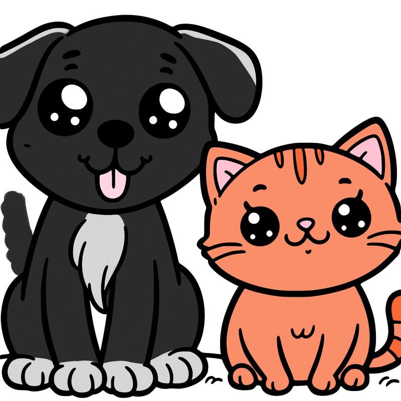 cute dog and cat