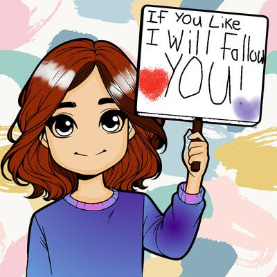 realistic girl holding up a sign