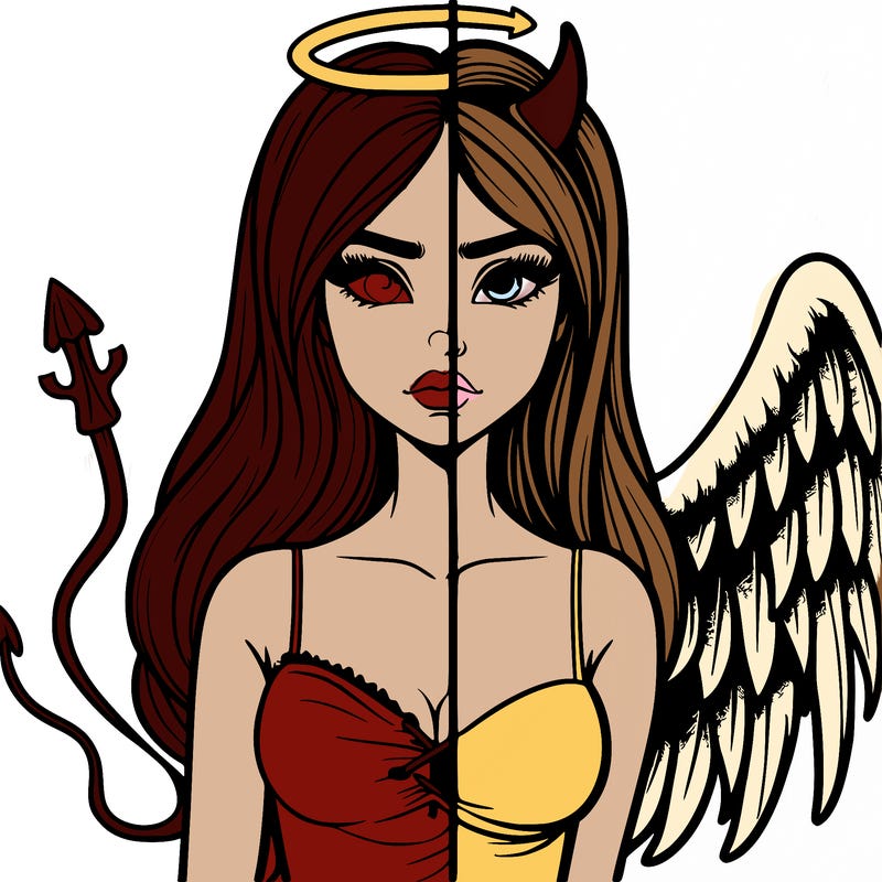 devil vs angel realistic girl