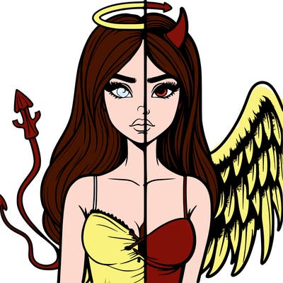 devil vs angel realistic girl