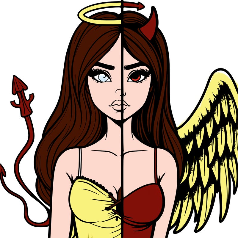 devil vs angel realistic girl