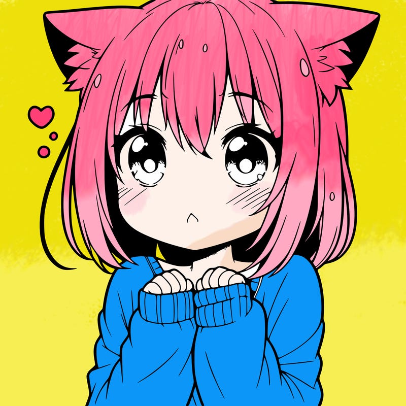 shy anime catgirl