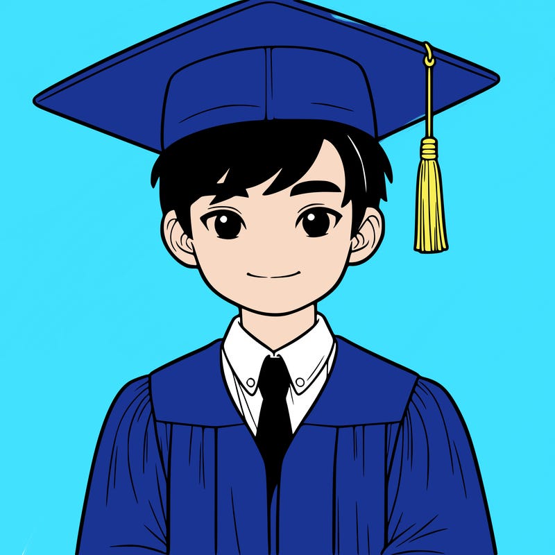 asian person graduating from school realistic