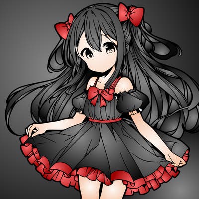 anime girl in small dress