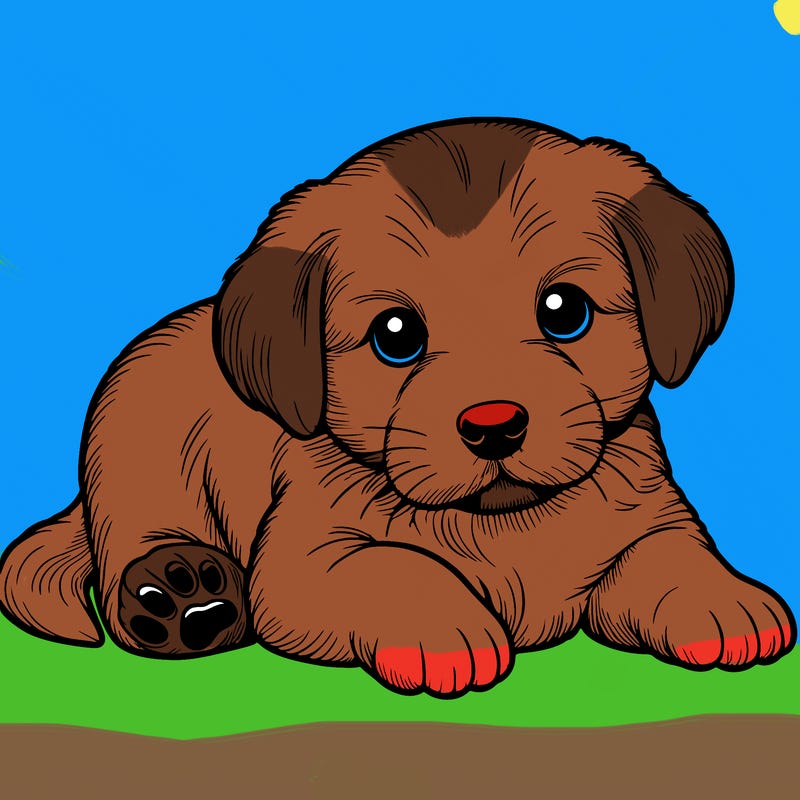 a cute realistic puppy