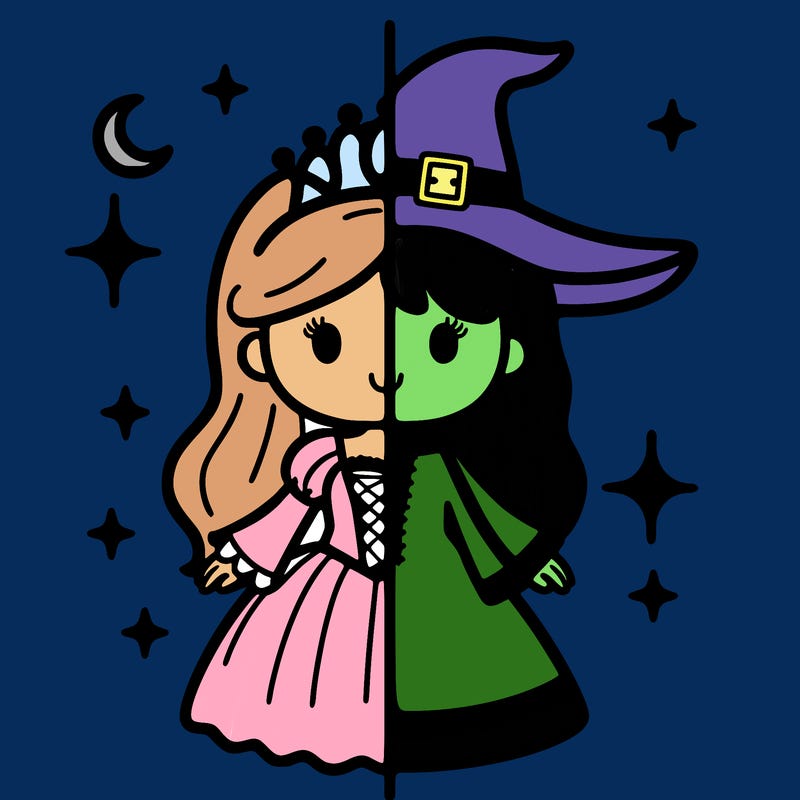 split princess and witch