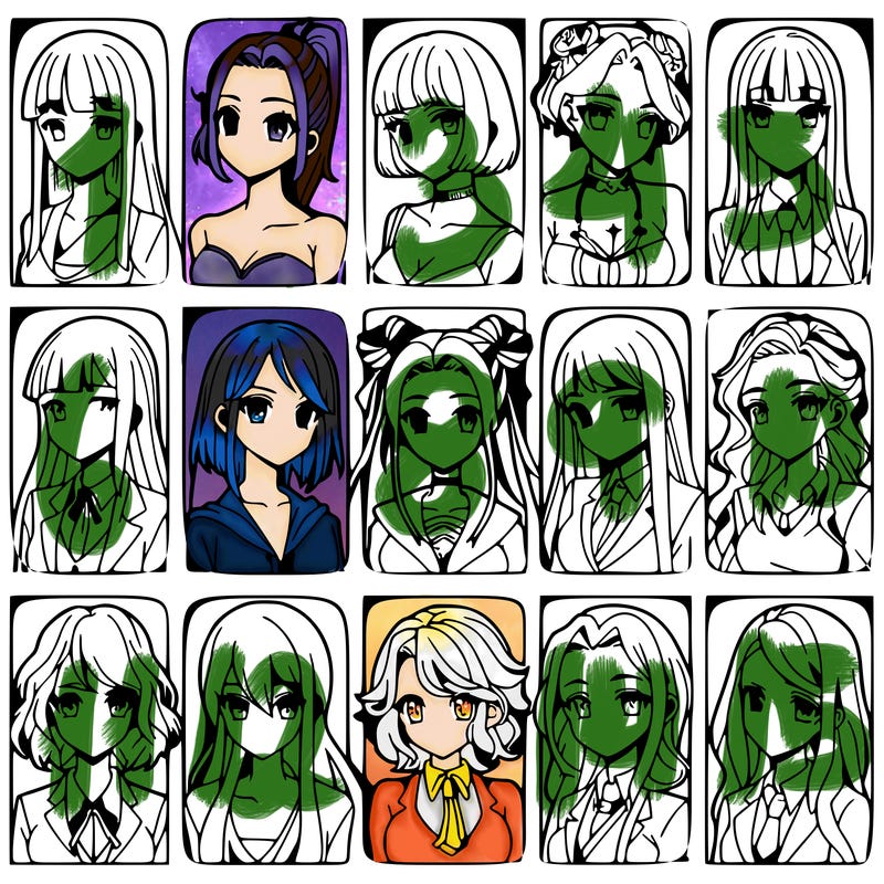 girls that look diffrent anime