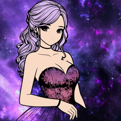 realistic girl in prom dress