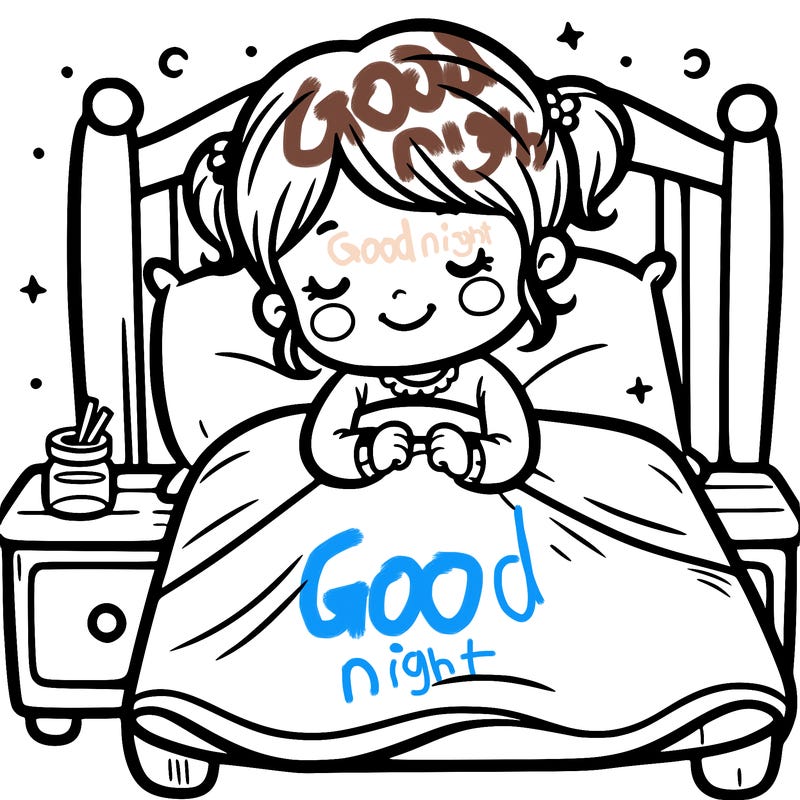 a little girl going to bed