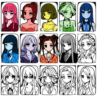 girls that look diffrent anime