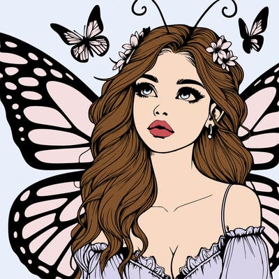 butterfly fairy realistic girl