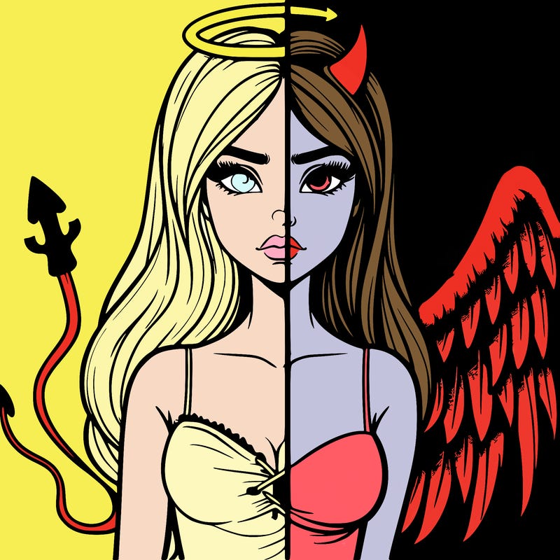 devil vs angel realistic girl