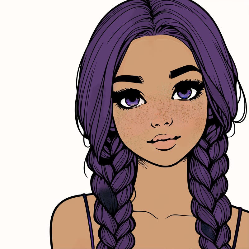 realistic girl with braids