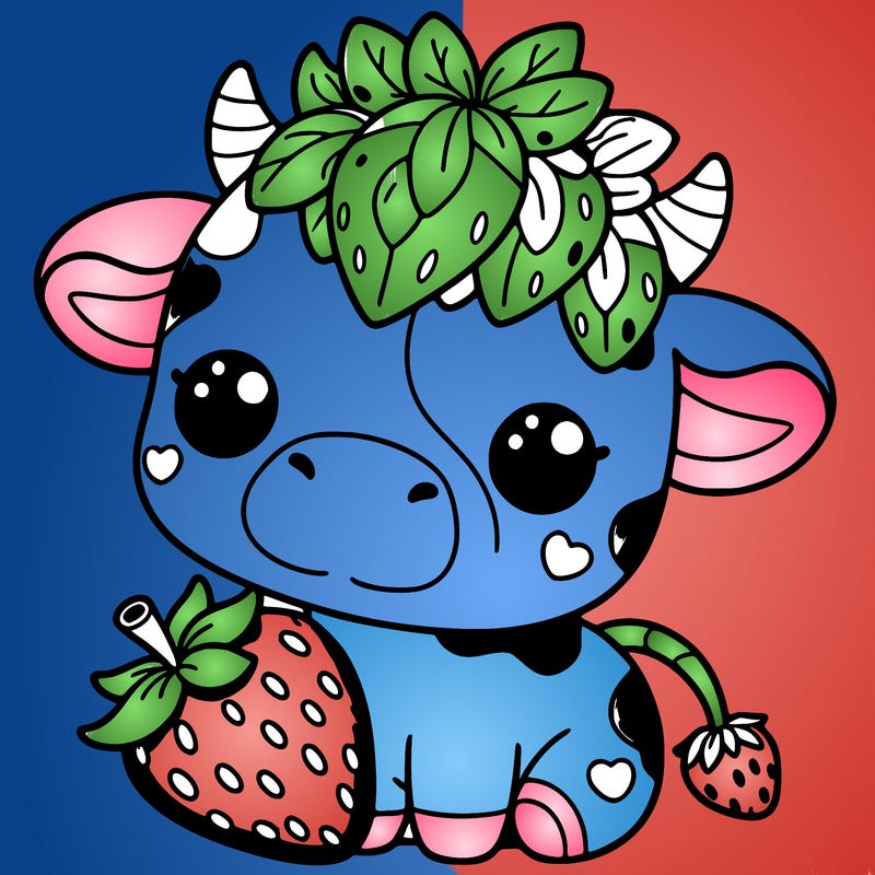 cute strawberry cow