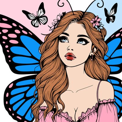 butterfly fairy realistic girl
