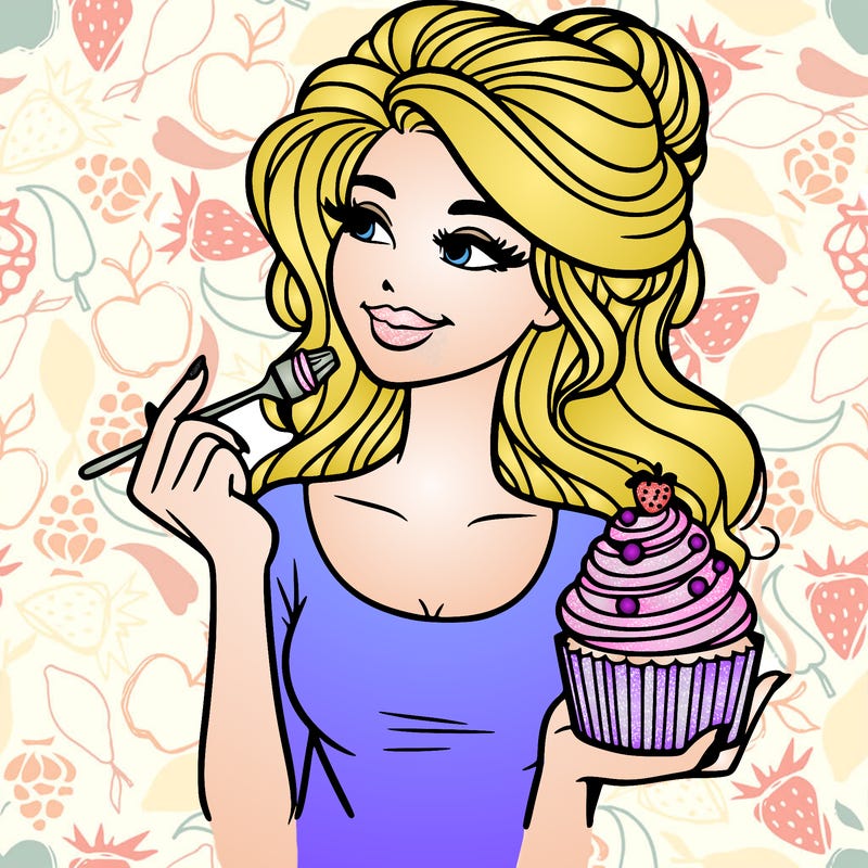 pretty woman with a cupcake