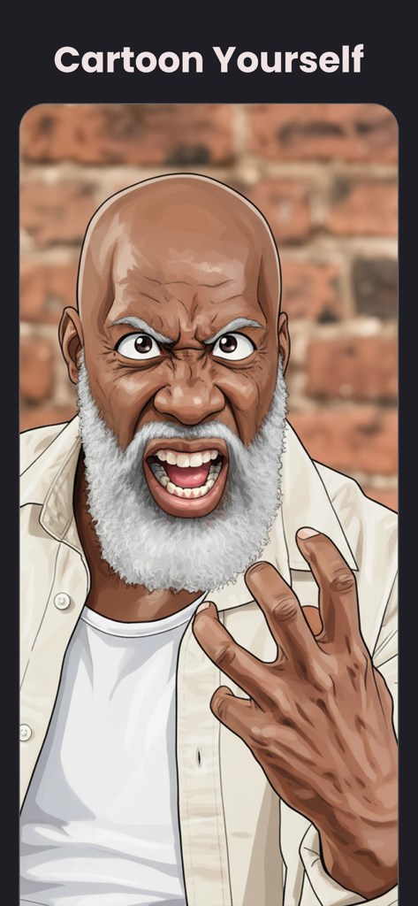 Retoon: Cartoon Photo Editor - An expressive cartoon caricature of an older man with a white beard created with Retoon app
