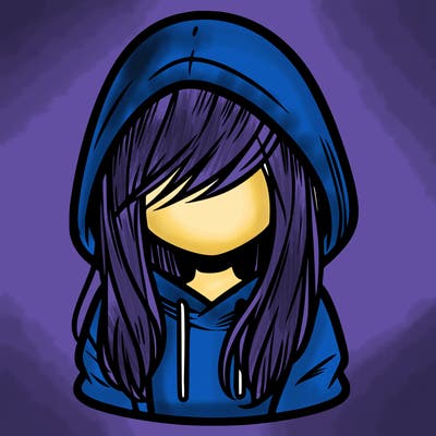 girl with hair covering her face and wearing a hoodie